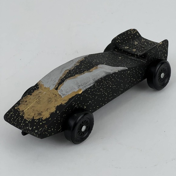 Pinewood Derby Wooden Race Car Black Painted Handmade BSA Cub Scouts VTG - Picture 13 of 13